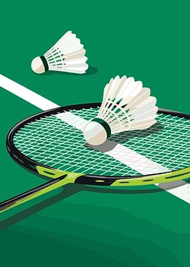 Badminton Racket and Shuttlecocks