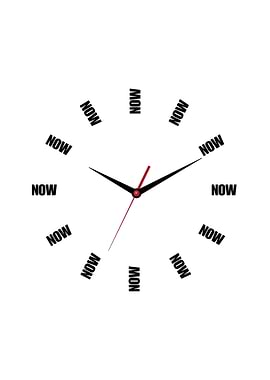 Clock with 'NOW' instead of numbers