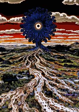 Surreal Tree with Eye Landscape