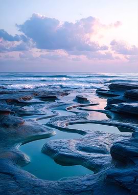 Coastal Rock Pools at Sunset
