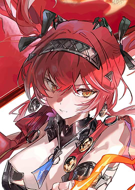 Anime Girl with Red Hair