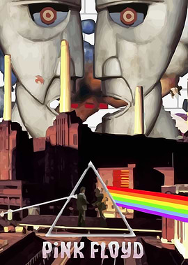 Pink Floyd Album Art Collage