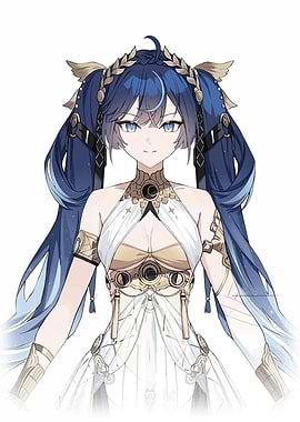 Anime Girl with Blue Hair