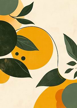 Abstract Botanical Art with Circles