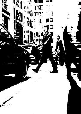 Black and White City Crossing