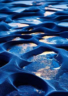 Blue Sand Dunes with Water Pockets