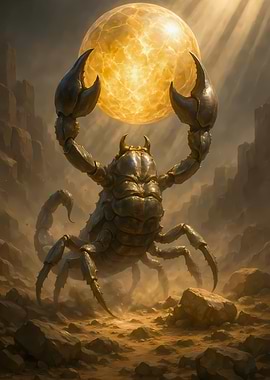 Scorpion Holding a Glowing Orb