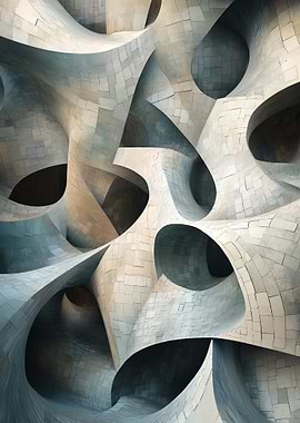 Abstract Stone Tunnel Network