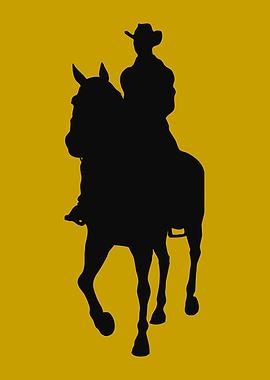 Cowboy on Horse Silhouette