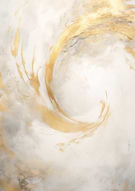 Abstract Gold White Swirl