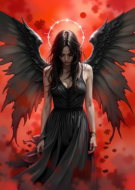 Dark Angel in Red Hues
