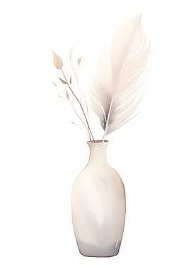 Feather and Twigs in Vase