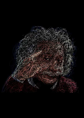 Albert Einstein Scribble Portrait