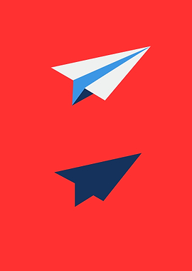 Paper Airplane with Shadow