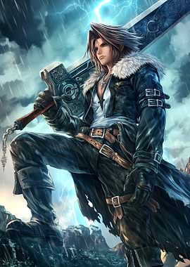 Squall Leonhart with Gunblade in Storm