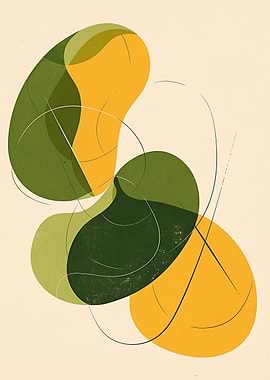 Abstract Shapes in Green and Yellow