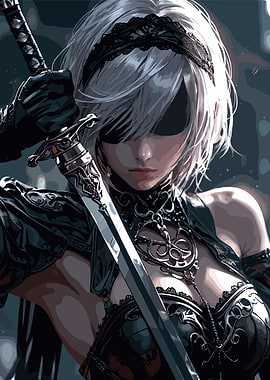 2B Nier Automata Digital Art