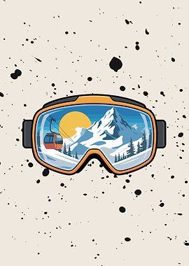 Ski goggle winter mountain