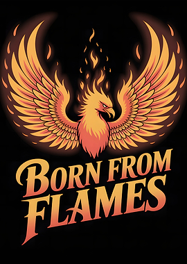 Phoenix Born From Flames Illustration