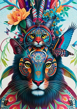 Totem of Dual Guardians – Sacred Feline Spirits
