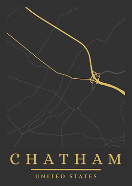 Chatham, United States Map Art