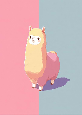 Cute Cartoon Alpaca
