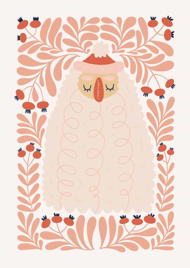 Santa Claus Floral Illustration