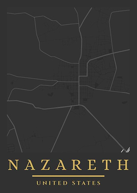 Nazareth, United States Map Art