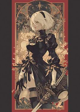 2B Nier Automata Anime Art