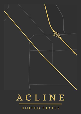 Acline, United States Map Art