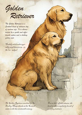 Golden Retrievers Illustration