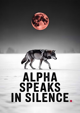 Wolf under a blood moon