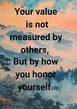 Honor Yourself Inspirational Mountain Landscape