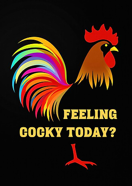 Feeling Cocky Today? Rooster Illustration