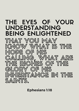 Ephesians 1:18 Bible Verse Text Art