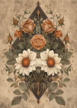 Floral Arrangement with Roses and Daisies