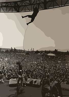 Concert Crowd with Stage Diver