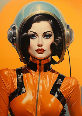 Retro Space Girl Portrait