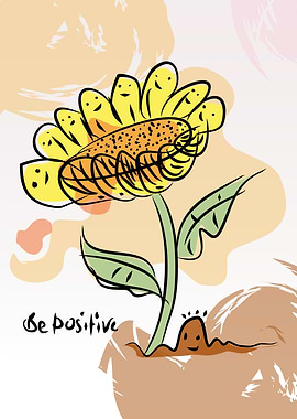 Positive Sunflower Illustration