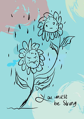 Sad Flowers in the Rain