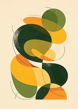 Abstract Geometric Shapes in Earth Tones
