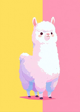 Cute Cartoon Llama