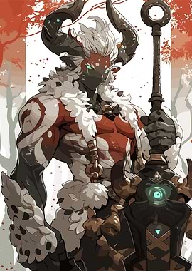 Horned Warrior with Massive Weapon