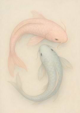 Two Koi Fish Yin Yang