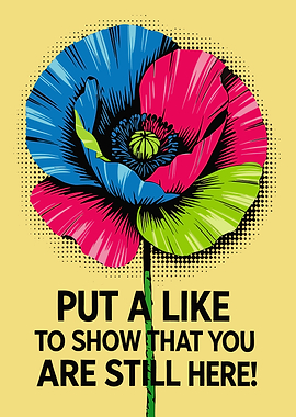 Colorful Poppy Flower with Text
