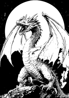 Dragon Ink Drawing