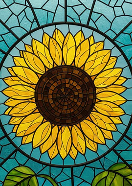 Stained Glass Sunflower