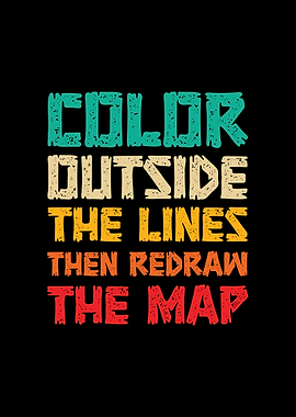 Color outside the lines then redraw the map retro
