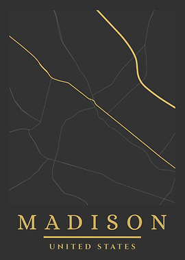 Madison, United States Minimalist Map