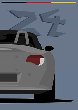 BMW Z4 Minimalist Car Art